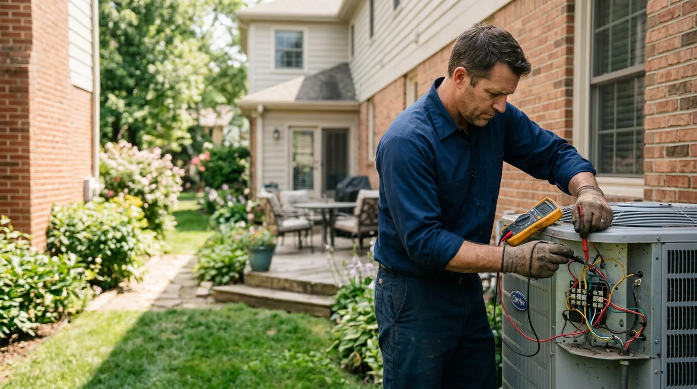 HVAC technician working near Lynchburg, VA